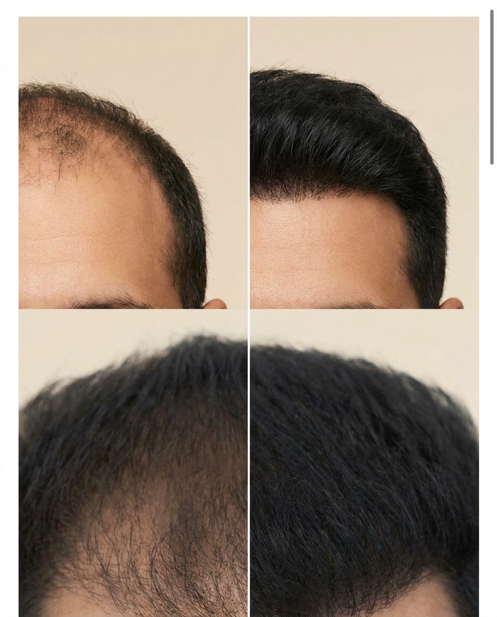 Styled hair with a dense, even hairline ready for an event