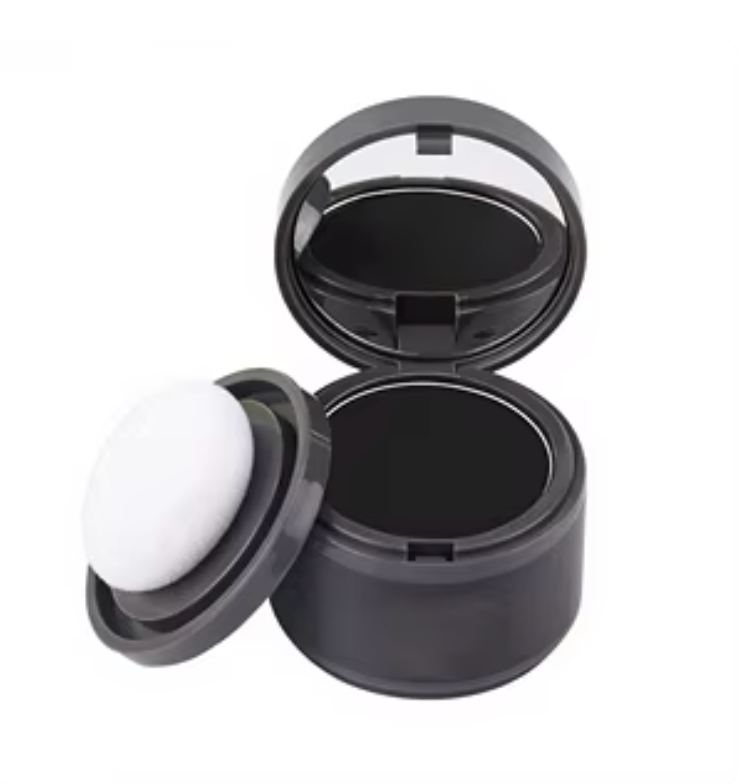 DenseLines graphite compact with mirror lid and white puff applicator